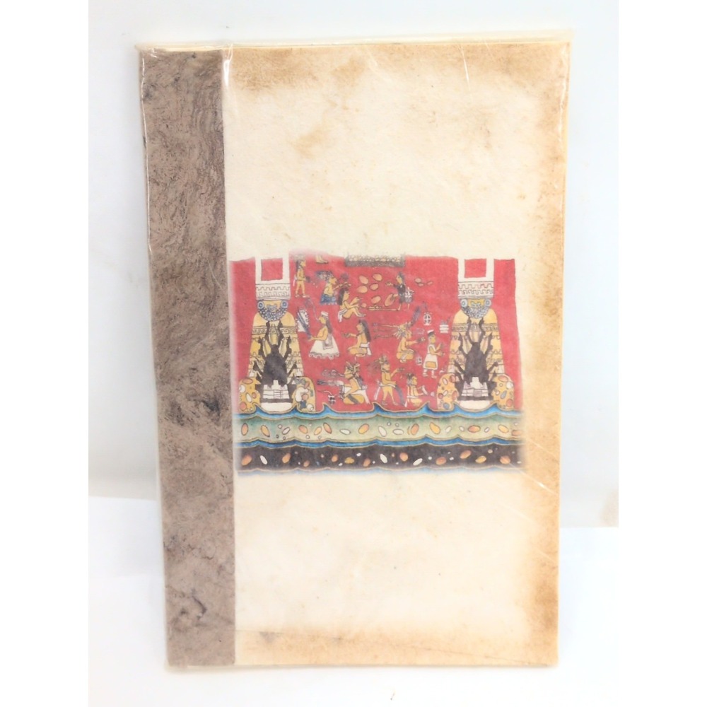 Handmade Bark Paper Amate Journal Templo De Agricultura 7" x 4.5" New Sealed